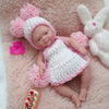 Mire & Mire 4.5 Girl Reborn Doll Open Eyes Micro Preemie Full Body Silicone 13cm Baby Doll Lifelike Mini -Pink
