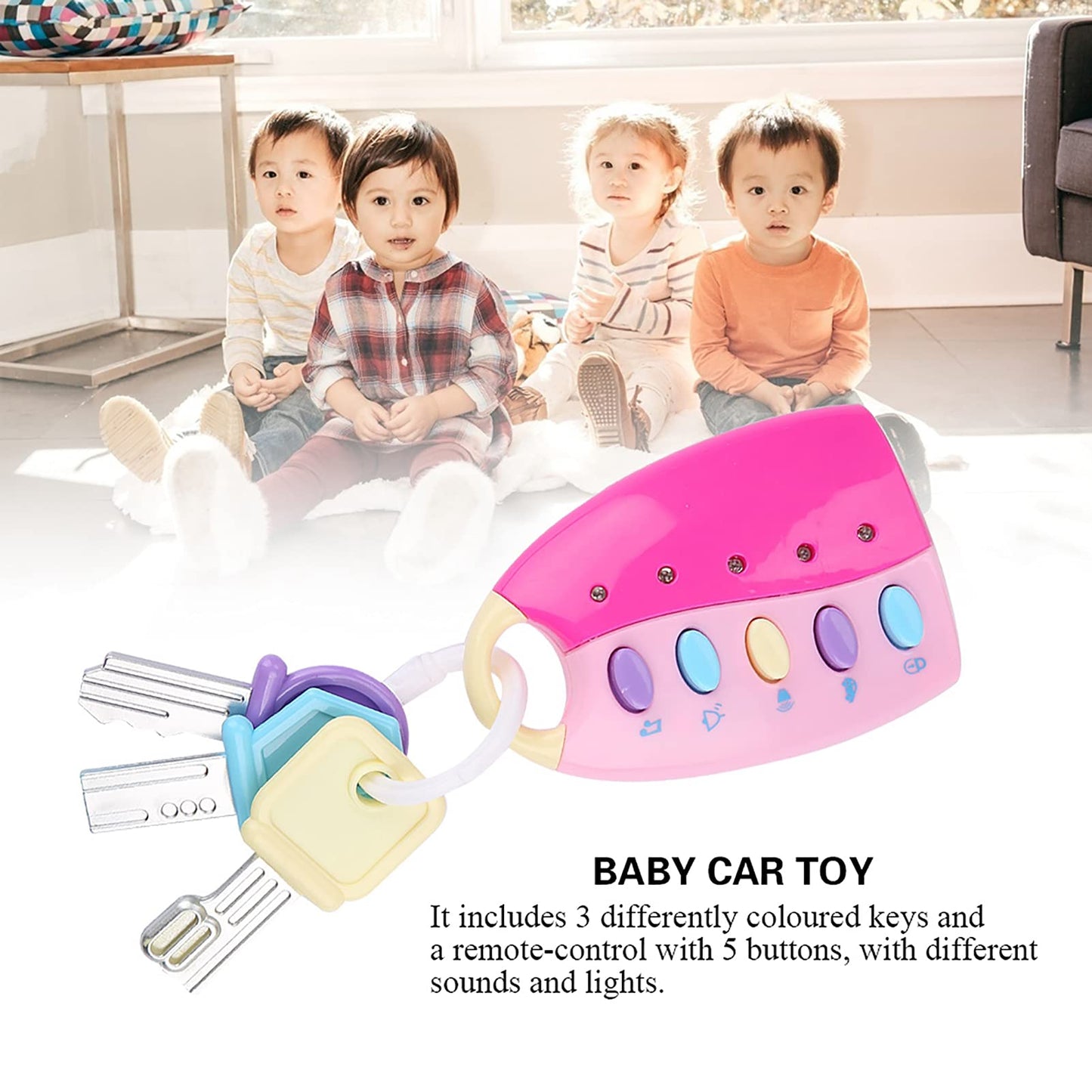 Vbestlife Funky Toy Keys For Toddlers And Babies, Baby Toy Smart Key Remote Car Control Musical Pretend Play For Kids Education Toys()