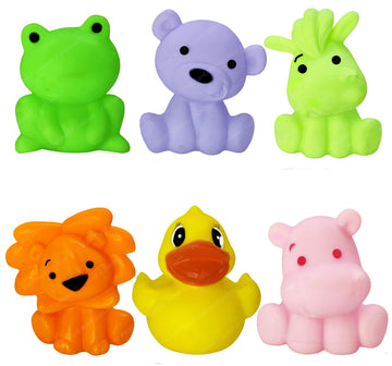 Funblast Bath Toys For Baby - Colorful Animal Squeeze Toys For Bathtub, Toddler Bathing Toys, Aquatic Bath Toy Set (Pack Of 6 Pc