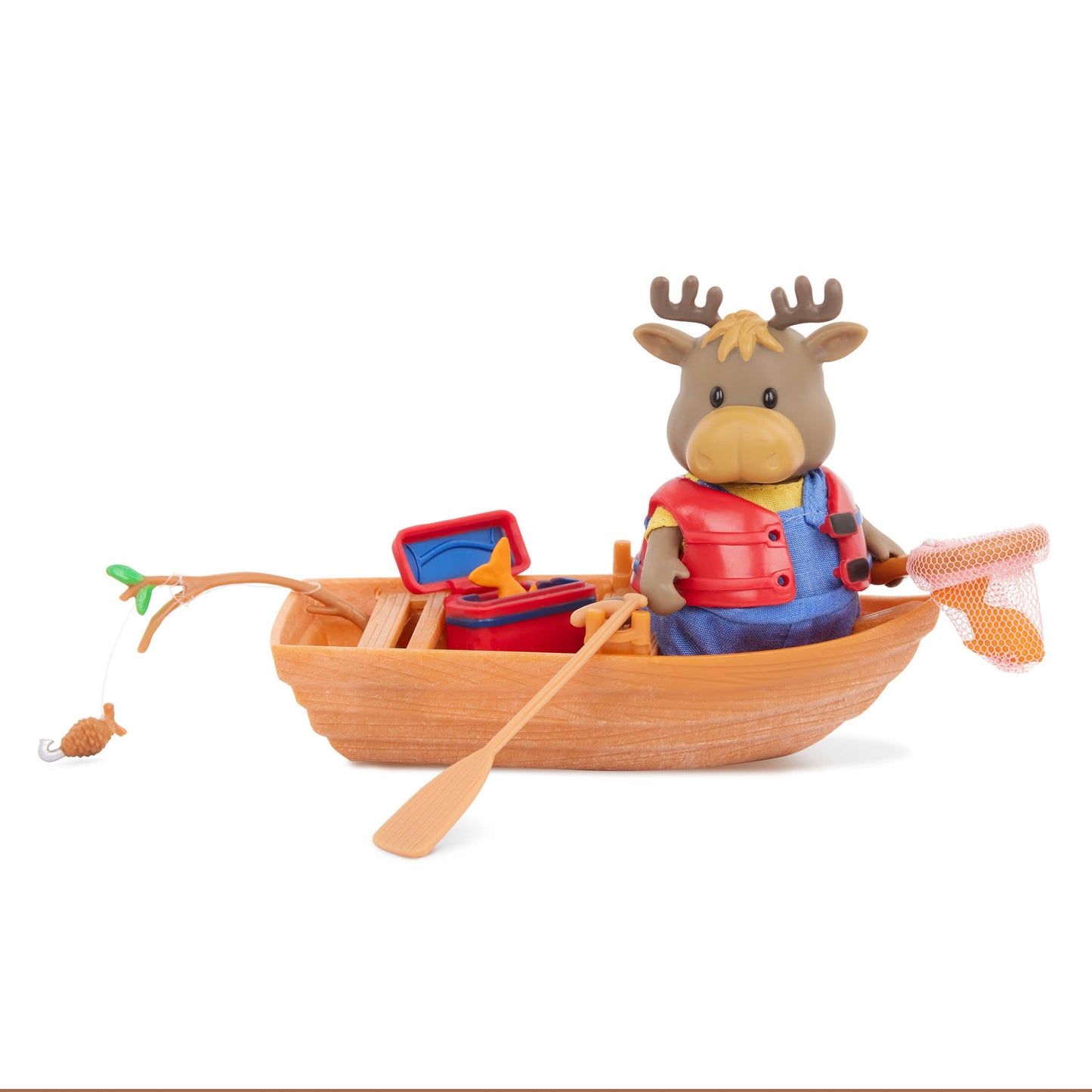 Li'l Woodzeez Happy Camper Playset - 53 Pcs Moose Family RV Toy, Multicolor, Plastic, Model WZ6782Z, Gift for Kids Age 3+