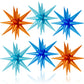 6PCS Star Balloons, 22Inch Blue and Orange Star Balloon Explosion Foil Balloons Cone Spike Balloon for Birthday Graduation Weddi