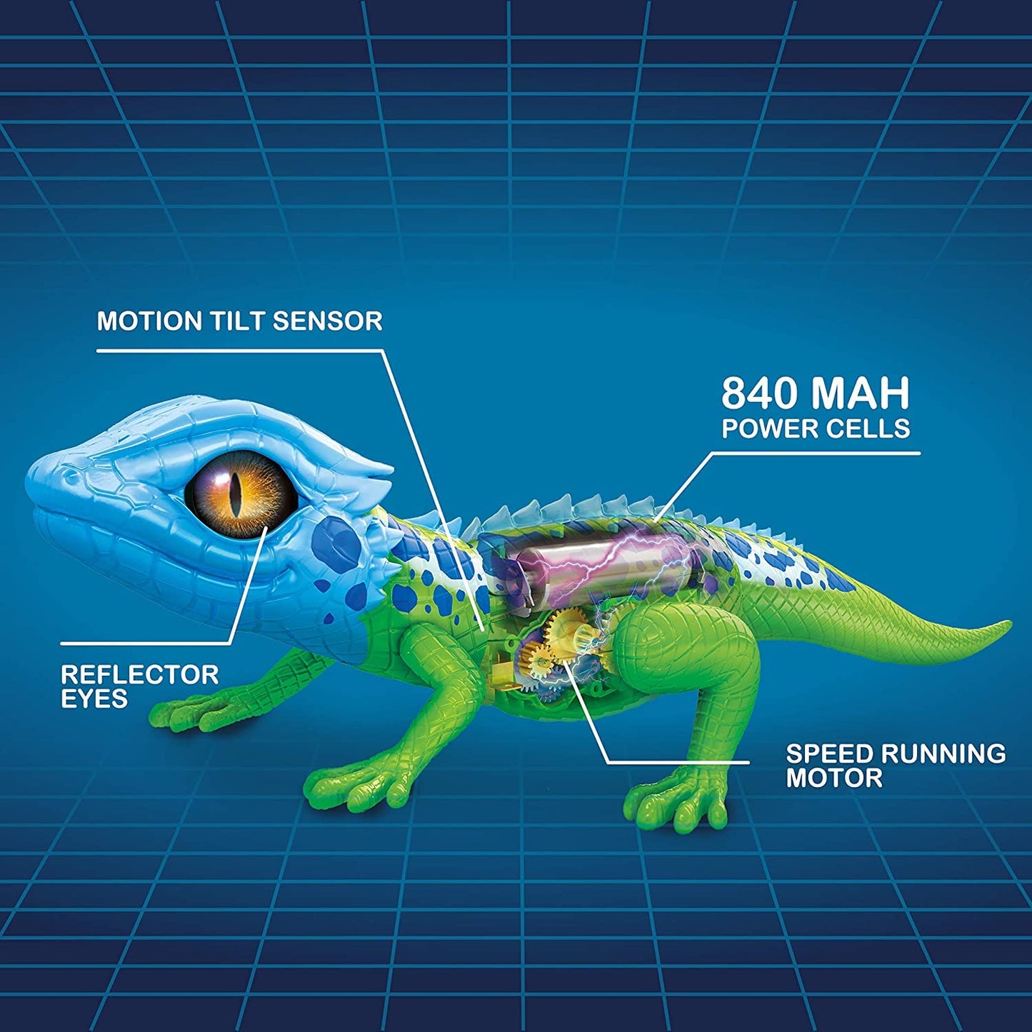 Robo Alive Lurking Lizard Series 2 Blue Green By Zuru Battery-Powered Robotic Interactive Electronic Reptile Toy That Moves (Blu