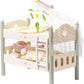 ROBOTIME Baby Doll Bunk Bed, Wooden Doll Crib for 18 Inch Dolls, American Girl Doll Furniture Toy with Bedding (Green, 2 Pcs Bed