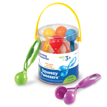 Learning Resources Squeezy Tweezers, Fine Motor Tools For Toddlers, Assorted Colors, Set Of 6, Ages 3+