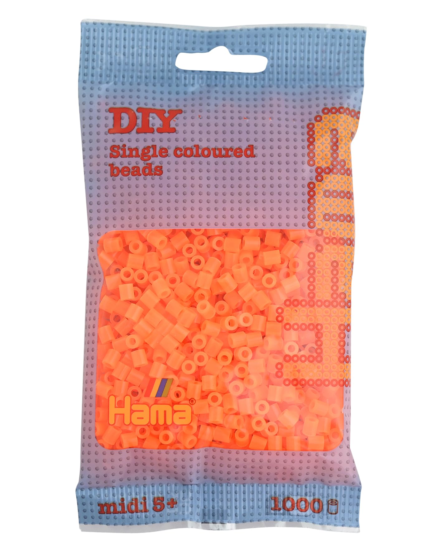 Hama 207-38 Beads 1,000 Bead Refill Bag - Neon Orange