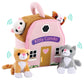 Etna Meowing Cat Condo Toy Playset With Sounds, 5 Piece Small Stuffed Cats And Kittens