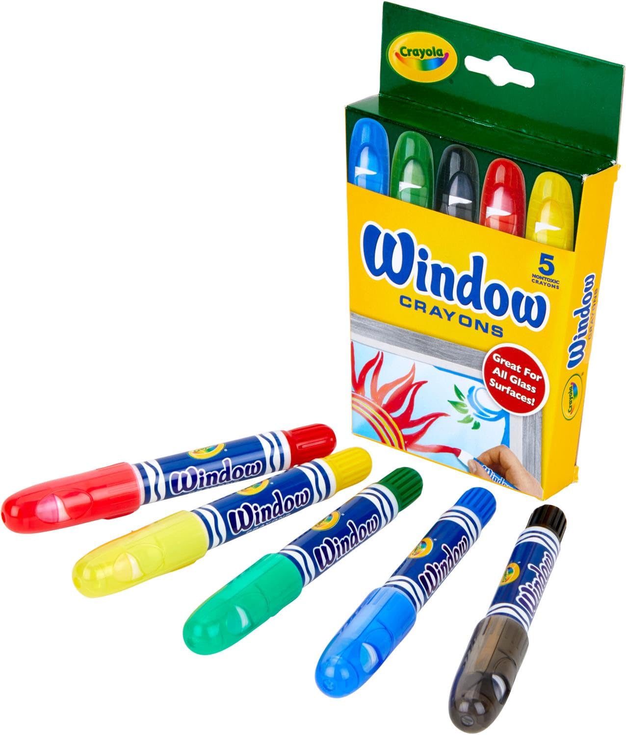 Crayola Washable Window Crayons, Assorted 5 count