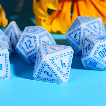 HDdais DND Dice Set, 7PCS D&D Polyhedral Dice Set for MTG Dungeons and Dragons Role Playing Game(White)