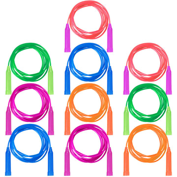 Aneco 10 Pack Kids Jump Rope Set Colorful Outdoor Jump Ropes 7.3 Feet Jumping Ropes Great Birthday Party Sports Activities Favors Gift