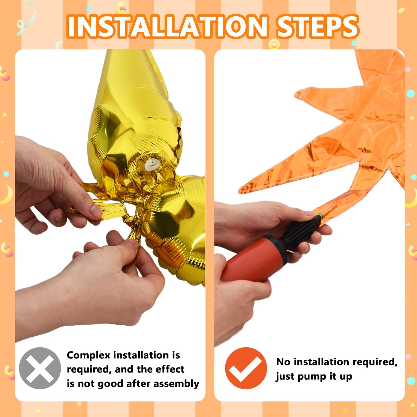 TONIFUL 4Pcs 22 Inch 4D Huge Star Balloons,Explosion Star Mylar Foil Balloons for Halloween Party Supplies Backdrop,Christmas,Ne