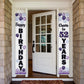 LASKYER Happy 52nd Birthday Decorations,52nd Purple Balloon Birthday Theme Door Hanging Banner Sign,52 Years Old Bday Party Supp