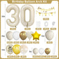 30Th Birthday Decorations Sand White Gold,30Th Birthday Balloon Arch Garland Kit With Happy 30Th Birthday Number 30 Foil Balloon