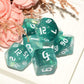Dnd Dice 7Pieces, Glitter Sparkle Cosmic Green White Mixed Polyhedral Dnd Dice For Rpg Mtg Table Game Dice