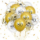 80Th Birthday Balloons 15Pcs White Gold Happy 80Th Birthday Balloons Confetti Balloons For Men Women 80 Anniversary Birthday Party Decorations White Gold Latex Balloons Birthday Decor Supplies 12 Inch