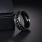 Udolfly Mens Fidget Rings Anxiety Rings For Men Womens Chain Spinner Rings For Adults Titanium Steel Ring Black Black Size 11