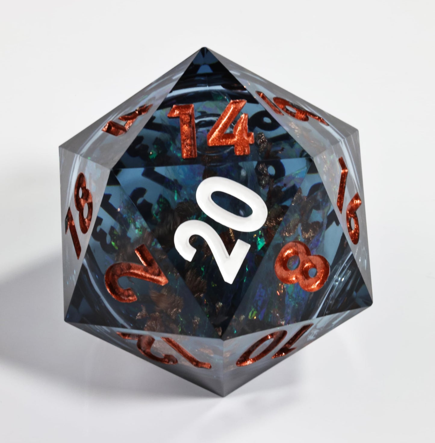 Mini Planet 50mm Chonk D20 Resin Liquid Core D&D Role Playing Games and Tabletop Games DND Polyhedral Dice Dark