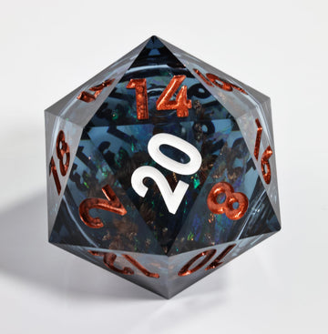 Mini Planet 50mm Chonk D20 Resin Liquid Core D&D Role Playing Games and Tabletop Games DND Polyhedral Dice Dark