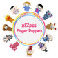 12 PCS Finger Puppets Set Mini Stuffed Animals Finger Puppet for Storytelling Teaching Shows Schools Birthday Party Gift Favor S
