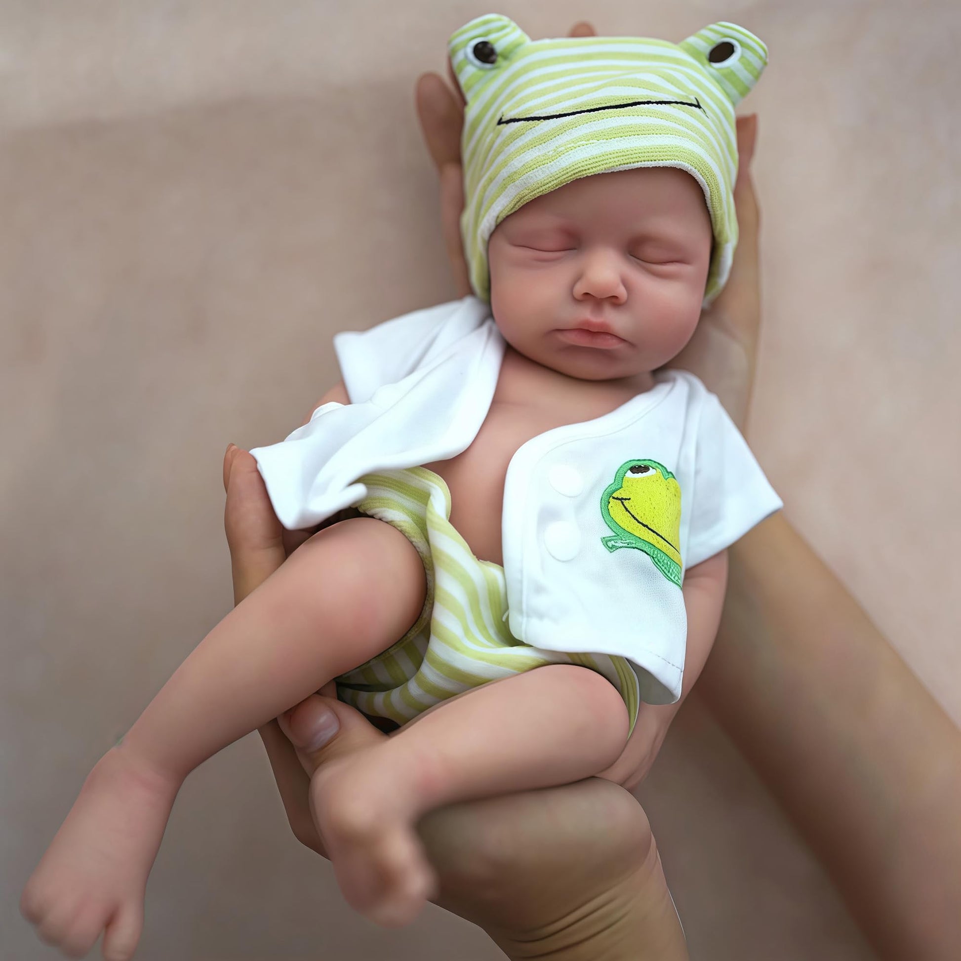 Otarddolls 32Cm Full Silicone Reborn Baby Doll Boy Sleeping Reborn Baby Dolls Lifelike Handmade Painted Reborn Dolls With Clothe