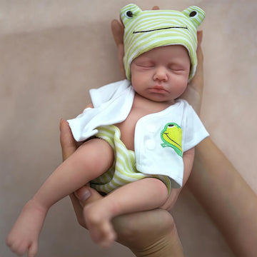 Otarddolls 32Cm Full Silicone Reborn Baby Doll Boy Sleeping Reborn Baby Dolls Lifelike Handmade Painted Reborn Dolls With Clothe