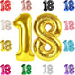 18 Balloon Number, Gold Number 18Th Birthday Balloons 40 Inch, 18 Years Old Gold Birthday Decorations For Boys Girls, 18Th Anniv