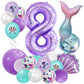 40 Inch Purple Number 8 Balloon,Giant Large Number 8 Balloon,8Th Birthday Mermaid Balloons,Children'S Birthday Party Baby Shower