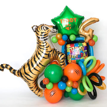 Giant Tiger Balloons 40 Inch Tiger Shaped Balloons Woodland Tiger Balloons For Jungle Safari Themed Kids Birthday Party Decorati