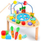 Oathx Activity Table For 1+ Year Old, 6 In 1 Wooden Montessori Activity Center Play Table With Bead Maze Shape Sorter Fishing Game, Kids Sensory Educational Toddler Learning Toys 1St Birthday Gifts