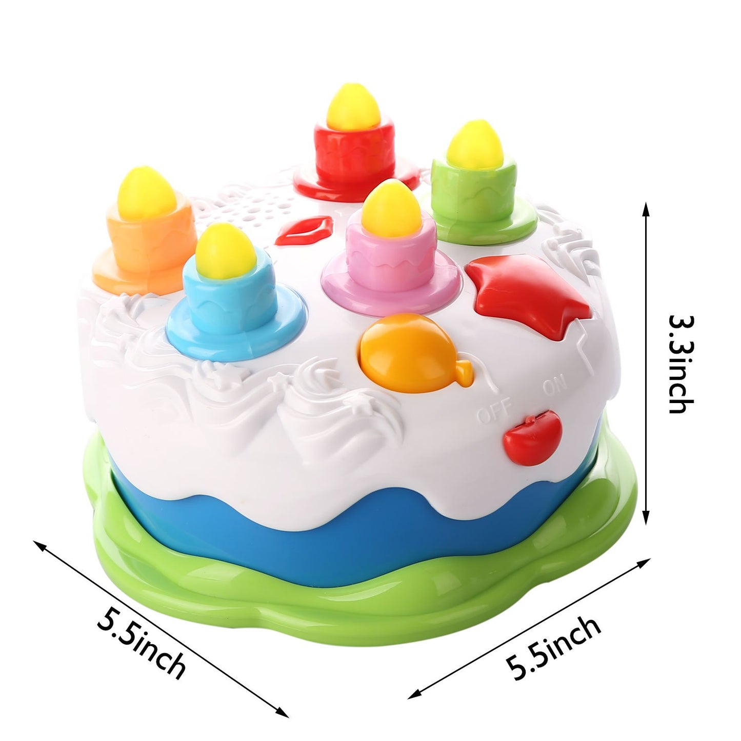 Love&Mini Birthday Cake Toys - First Birthday Cake Toy with LED Lighting, Music and Sonds, Great Baby Musical Toys for 1 2 3 4 Y