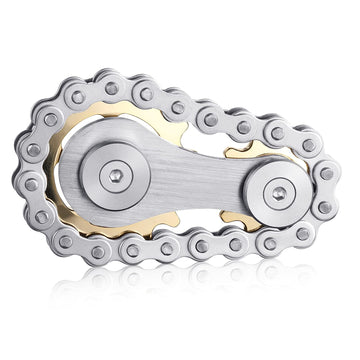 Gatwey Sprockets Chain Fidget Toys Metal Sensory Bike Chain Gears Fidgets Spinner For Adults Edc Novelty Toy Pack Pocket Size For Anxiety Relieve Boredom Adhd Autism (Gold Plating Sprockets)