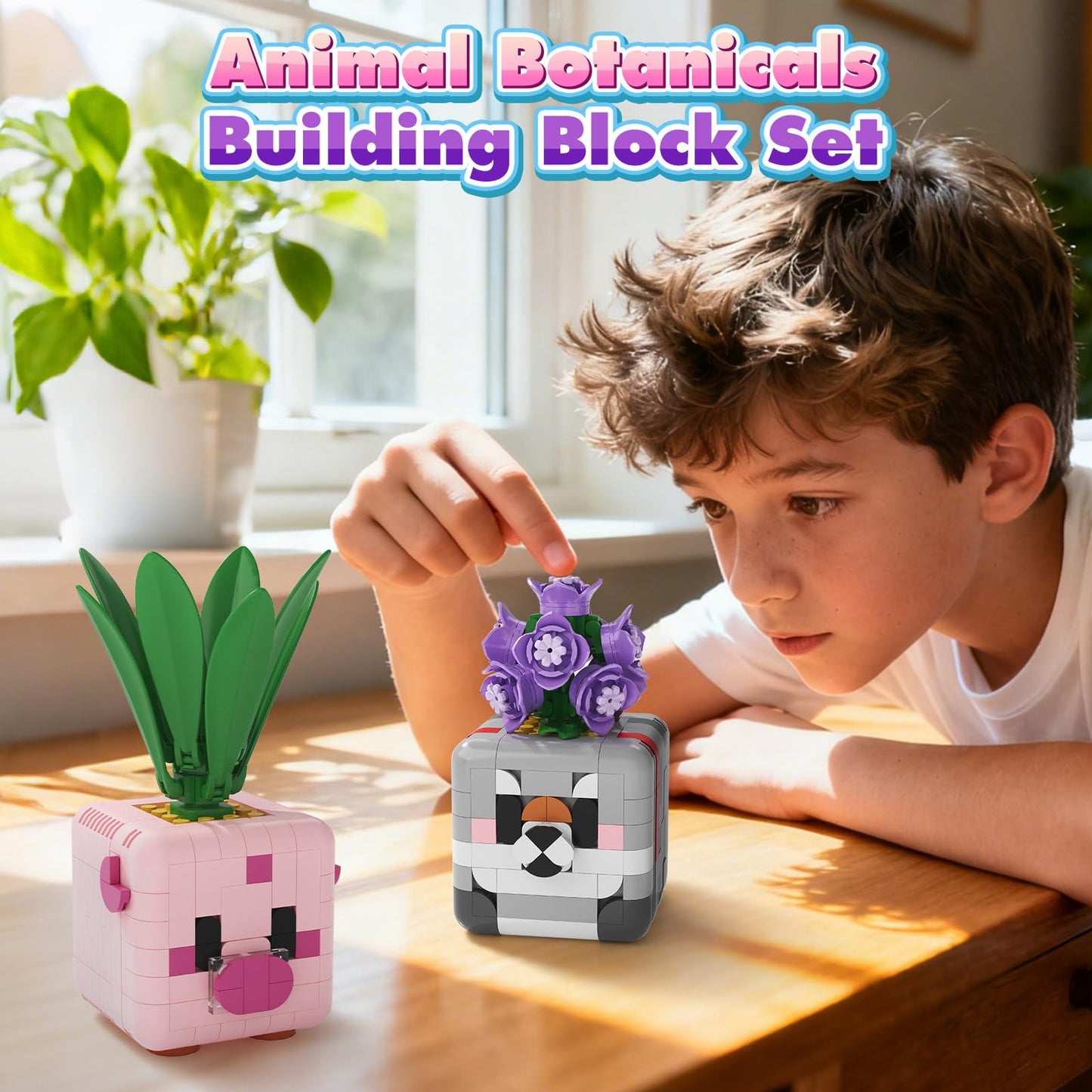 LGMCFTOY Botanicals Flowers Building Blocks Toys for Kids - Boys  Girls  mature-themed Desk and Room Decor Displays - Christmas Stocking Stuffers and Birthday Gifts
