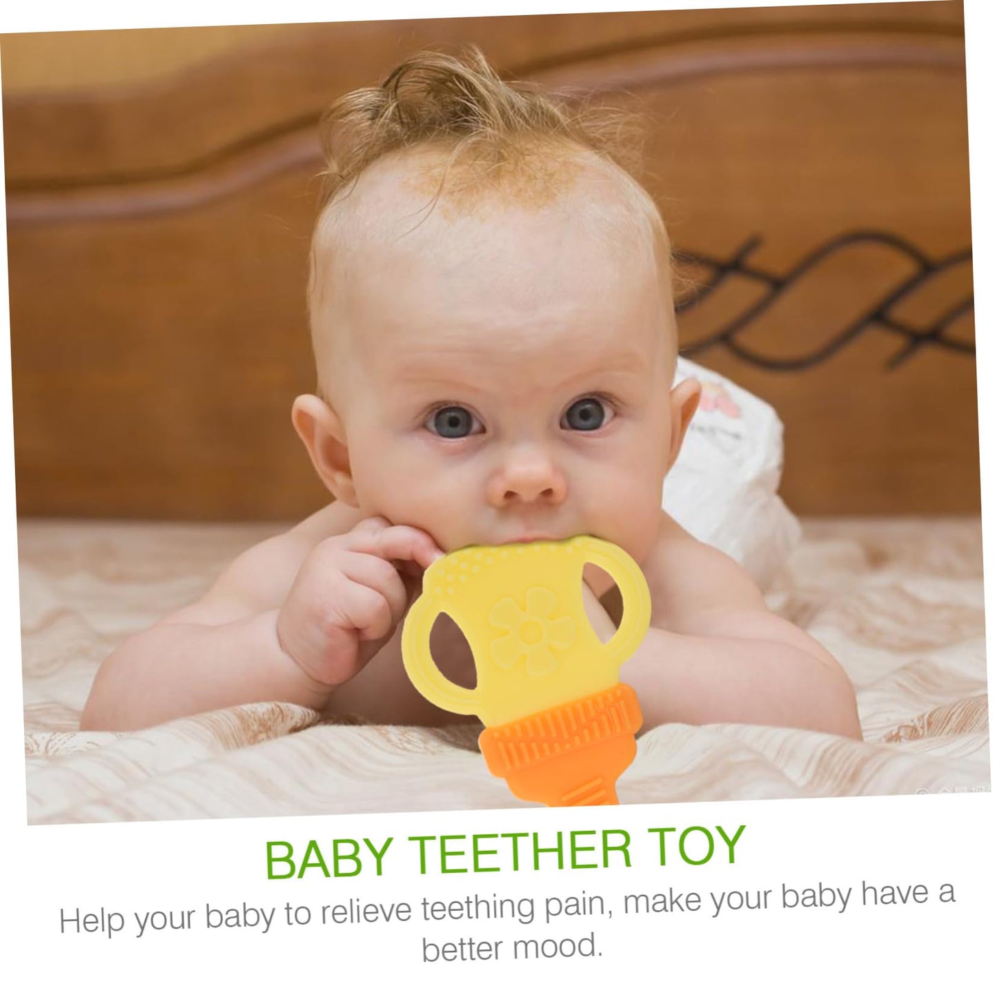 IWOWHERO 5pcs Silicone Teether Cartoon Molar Chew for Newborns Soothing Gum Relief Sensory Development Gift for Teething