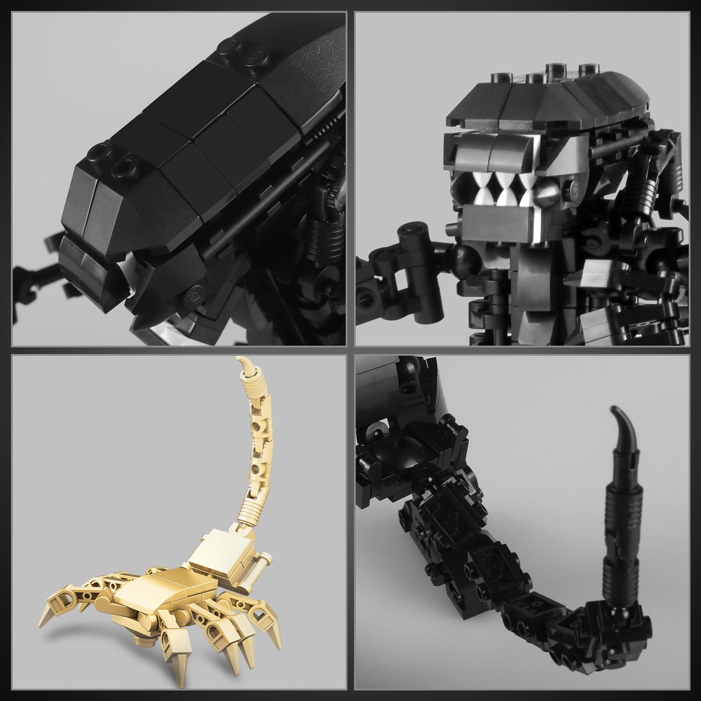 HIGH GODO Xenomorph Building Sets for mature-themed 442 Pieces Horror Action Figure Toy with Little Facehugger Gifts for Boys Aged 8-14  Perfect for Birthdays  Christmases  Halloweens