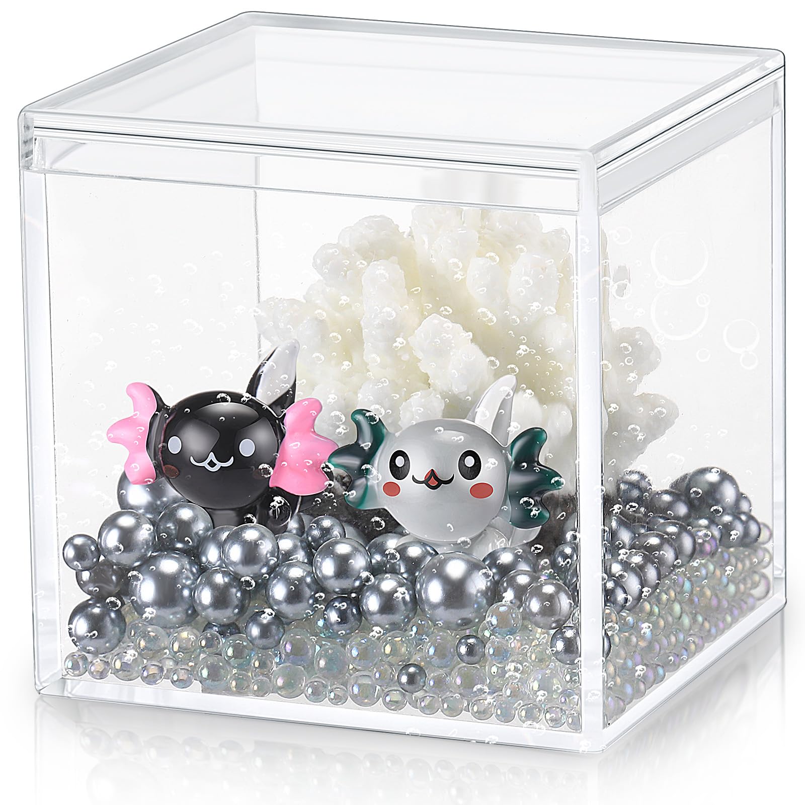 HyDren Mini Axolotl Figures Toy DIY Axolotl Tank Handmade Craft Birthday Party Gifts for Bedroom Living Room Home Table Decorati