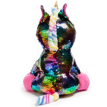 Hollyhome Sequins Unicorn Stuffed Animal Toy Reversible Rainbow Sequins Unicorn Gift For Kids 12 Inches