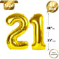 21 Balloon Number, Gold Number 21St Birthday Balloons 40 Inch, 21 Or 12 Years Old Gold Birthday Decorations For Men Women Him He