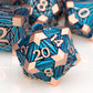 ORIFANTOU Metal DND Dice Set Dungeons and Dragons Dice with Box, Copper Blue Debris D&D Dice RPG D and D Dice Role Playing Game