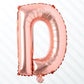 Flyloons Rose Gold D Alphabets Letter Foil Balloons Perfect for Birthday Decoration Items, Anniversary, Bachelorette, Wedding, F