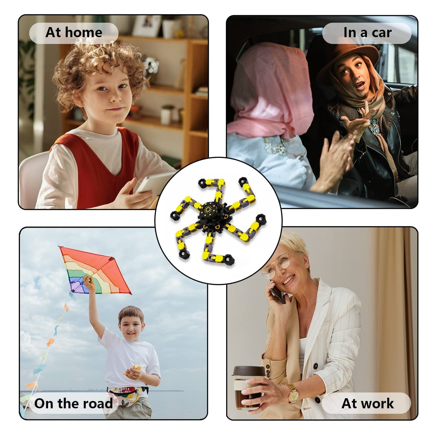 Christmas Stocking Stuffers For Kids Transformable Fidget Spinners,3Pcs Funny Sensory Fidget Toys Deformable Chain Diy Robot Spi