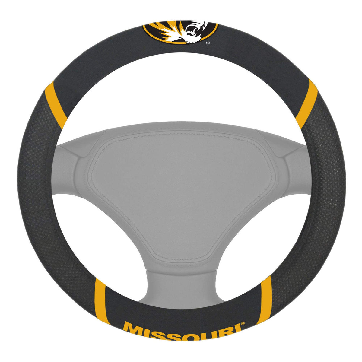 FANMATS 14915 NCAA University of Missouri Tigers Polyester Steering Wheel Cover , 15x15