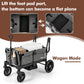 INFANS Wagon Stroller for 2 Kids, Collapsible Adjustable Push Pull Handle Bar, 2 Seater Stroller Wagon with Removable Canopy Sna