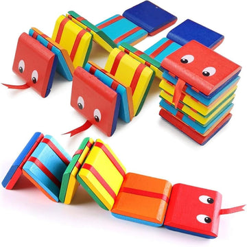 AMOR PRESENT 2PCS Jacob's Ladder Wooden Fidget Toy - Large, Multicolor Classic Toy for Kids