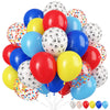 Dog Paw Balloons, 12 Inch Carnival Circus Balloons Red Yellow Blue And White Paw Print Puppy Balloons Colorful Confetti Latex Ba