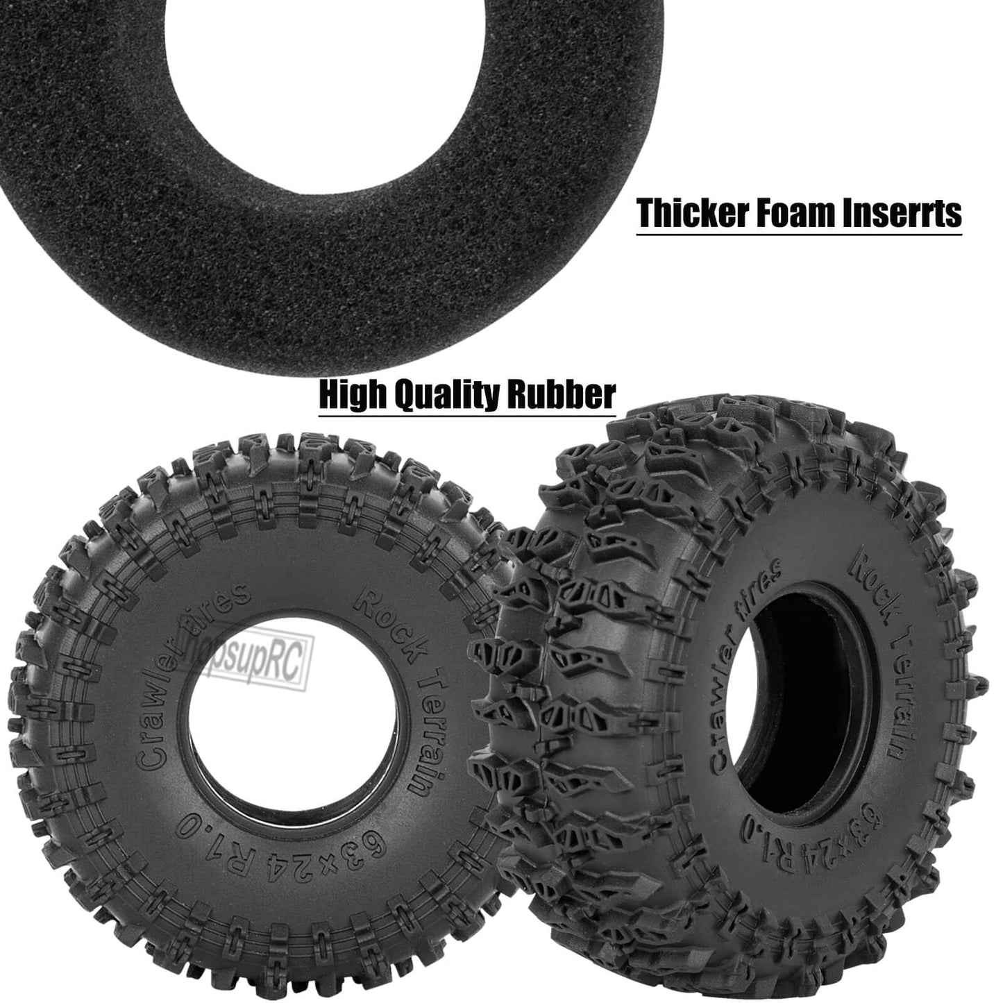 Rc 1.0In Beadlock Rc Truck Tires Wheels Tires For 1/18 1/24 Trx4M Scx24 Rc Crawler.Aluminum 1.0In Beadlock Wheel Rim&1.0In Tires