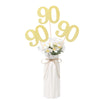 Gexolenu No 90, 10 Pack Double-Sided Gold Glitter 90Th Birthday Centerpieces For Tables, Number 90 Birthday Table Toppers Party