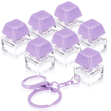 Shappy 6 Pcs Keyboard Fidget Toys  Fidget Keychain  Fidget Keyboard Clicker Keychain Gift  Keychain Button Stress Relief Gifts for mature-themed Office Home School  ADHD Toy  Cool Fidgets(Purple)