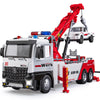 HAPYAD Tow Truck Toy for Boys, Metal Tow Truck with Crane Toy Model, Construction Vehicles with Lights and Sounds, Gift for Kids