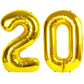 20Th Birthday Decorations, Gold 20 Balloon Number 40 Inch, 20Th Birthday Decorations For Women Men, Number 20 Balloons For Party