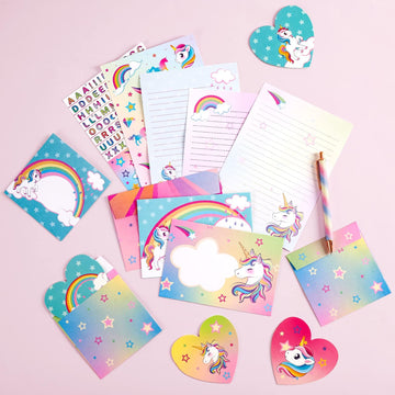 Pink Girls Stationery Set - 69 Pcs Letter Writing Paper Kit For Girls Kids Children Gifts For Girls Stationery Writing Sheets With Envelopes Greeting Cards Stickers Ballpoint Pen