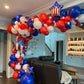 Voircoloria 130Pcs Red White Blue Balloons Different Sizes 18'' 12'' 10'' 5'' Party Latex Balloons For Birthday Graduation 4Th O